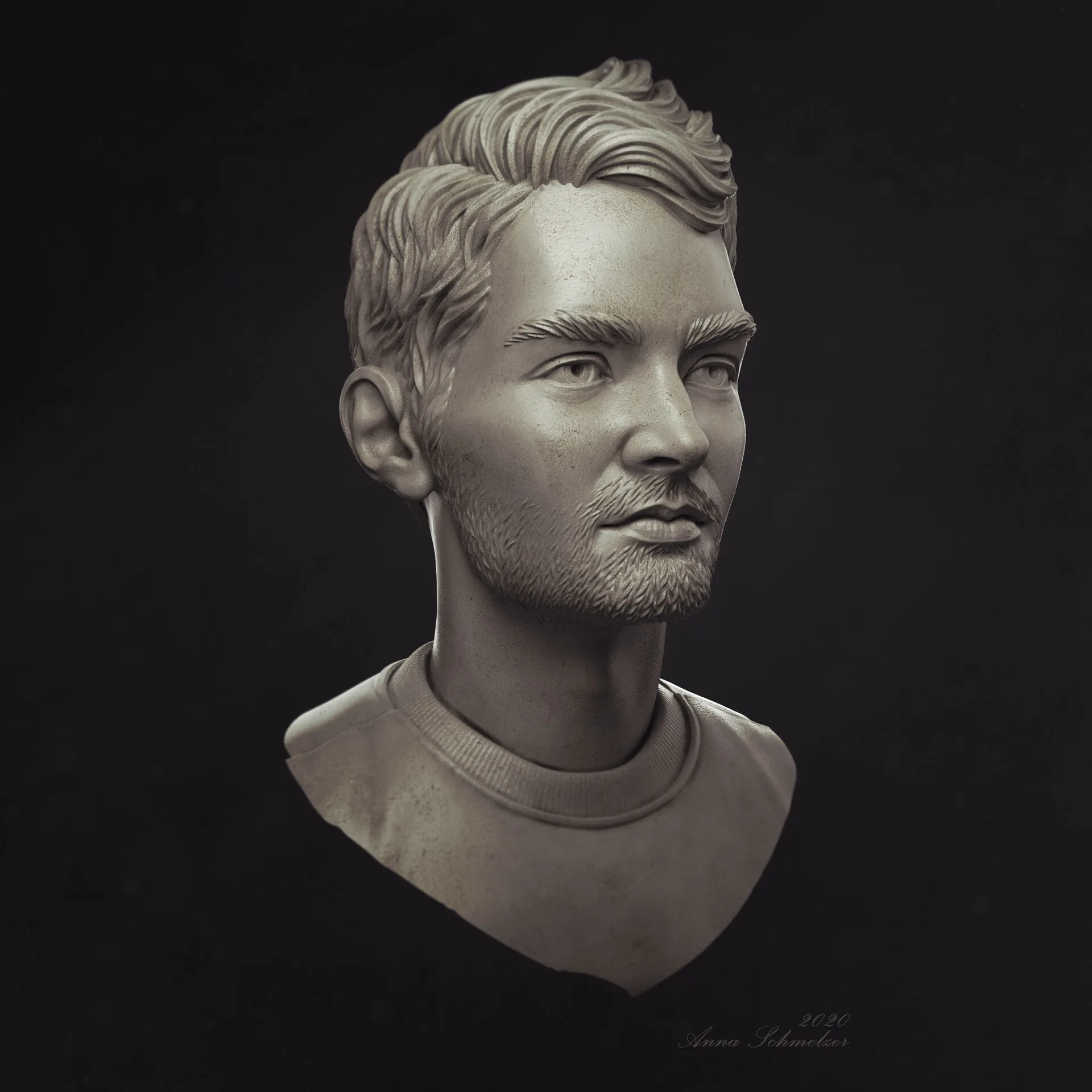Digital portrait sculpture of Brendan by Anna Schmelzer
