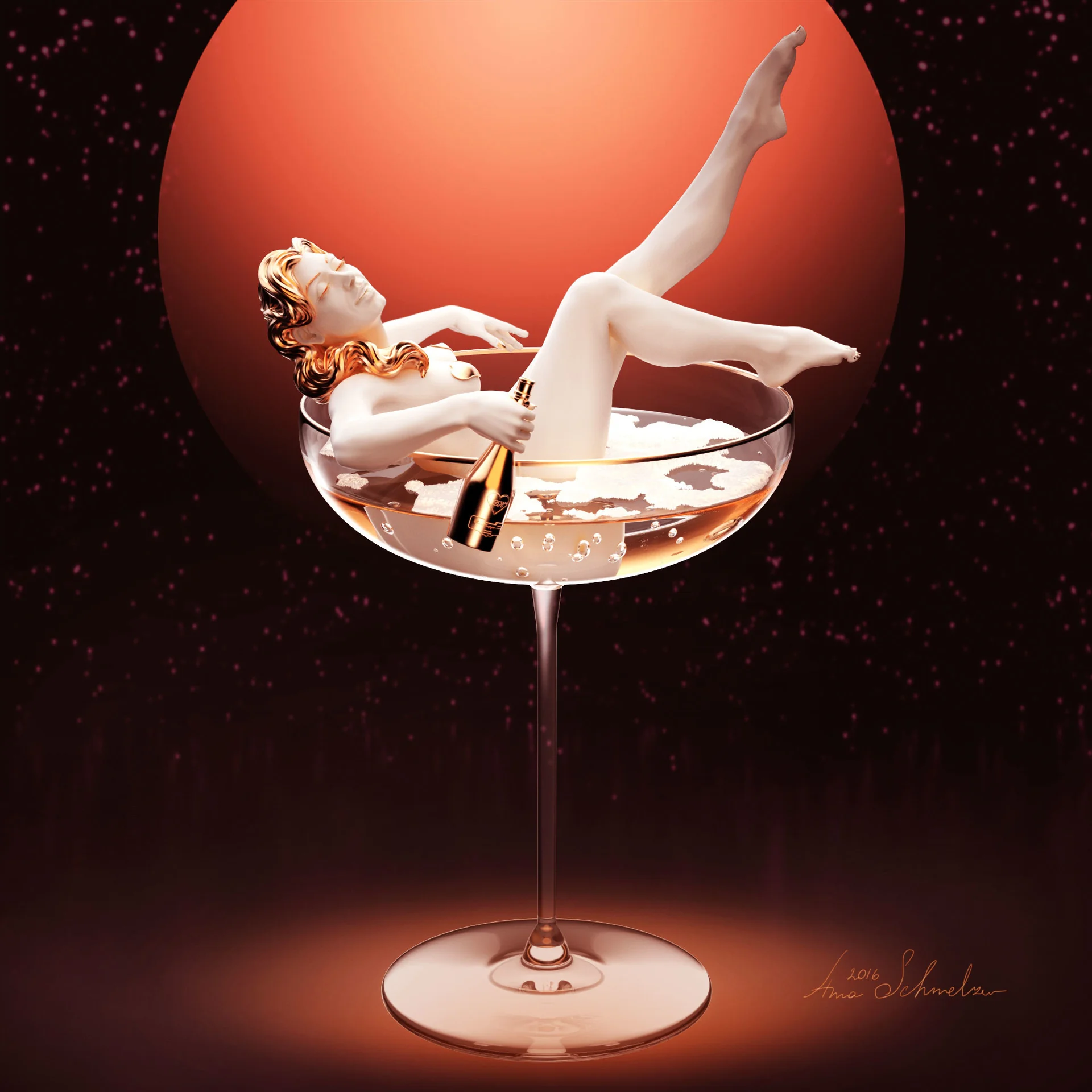 Girl in Glass character sculpt in ZBrush by Anna Schmelzer