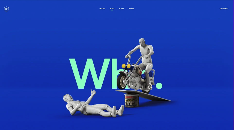 Toyfight website motorcycle campaign character created in Blender and ZBrush by Anna Schmelzer