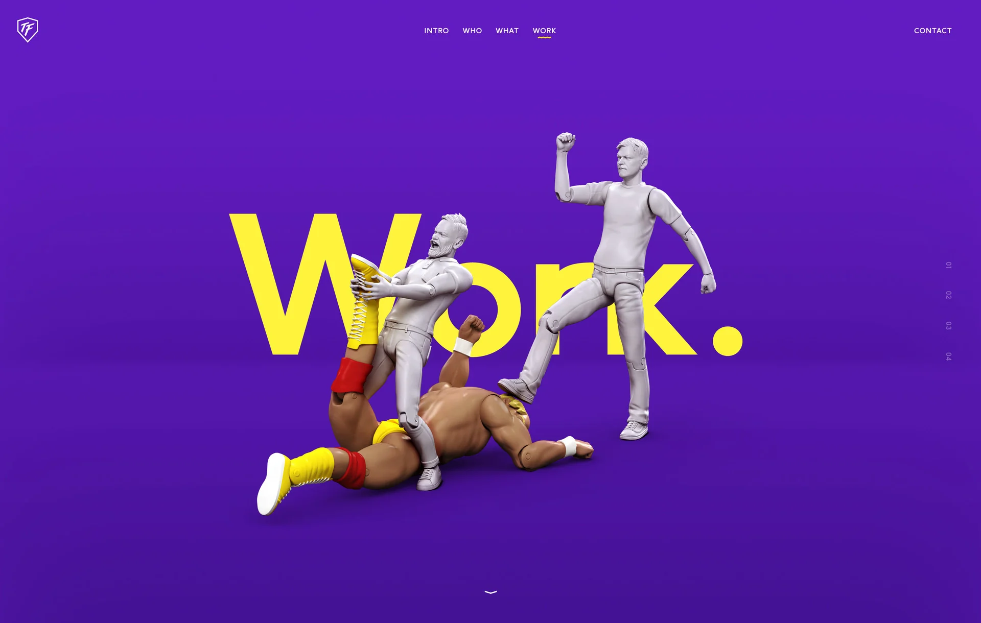 Hero render of a Toyfight website character created in Blender and ZBrush by Anna Schmelzer