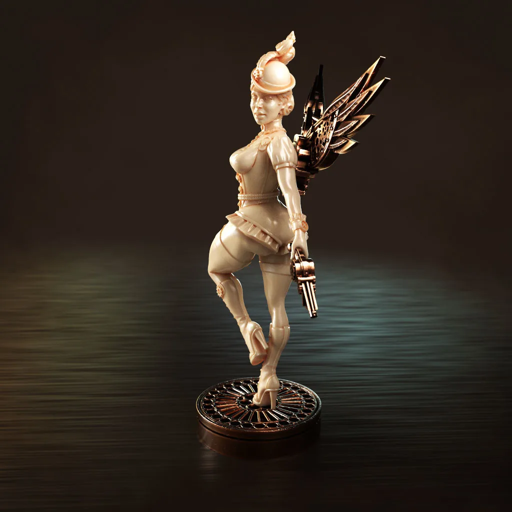 Vicky Victorian Angels collectible sculpture from a side presentation angle by Anna Schmelzer