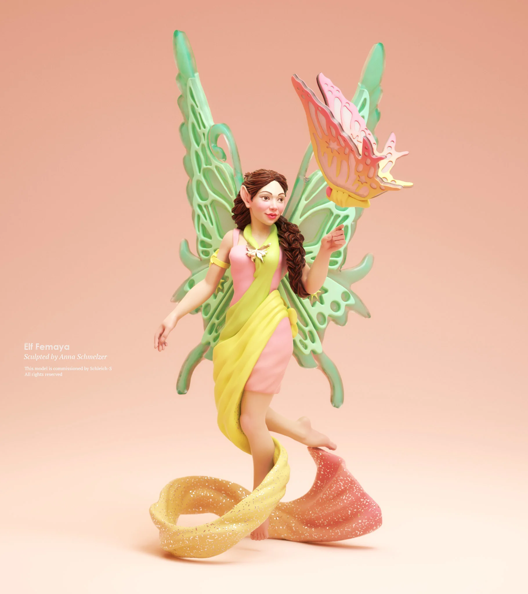 Bayala Femaya elf figure sculpt for Schleich by Anna Schmelzer