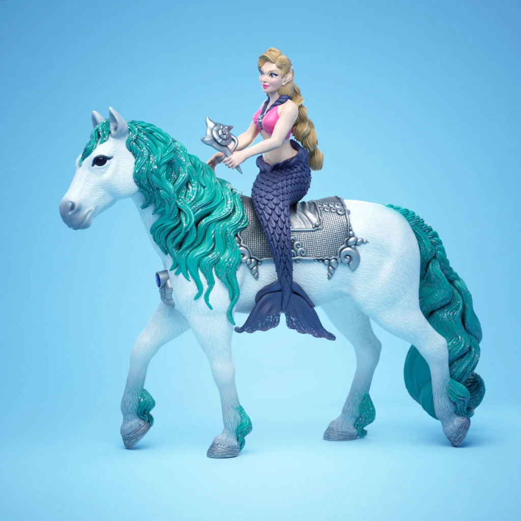 Additional presentation render of the Bayala Gabriella Mermaid toy sculpt by Anna Schmelzer