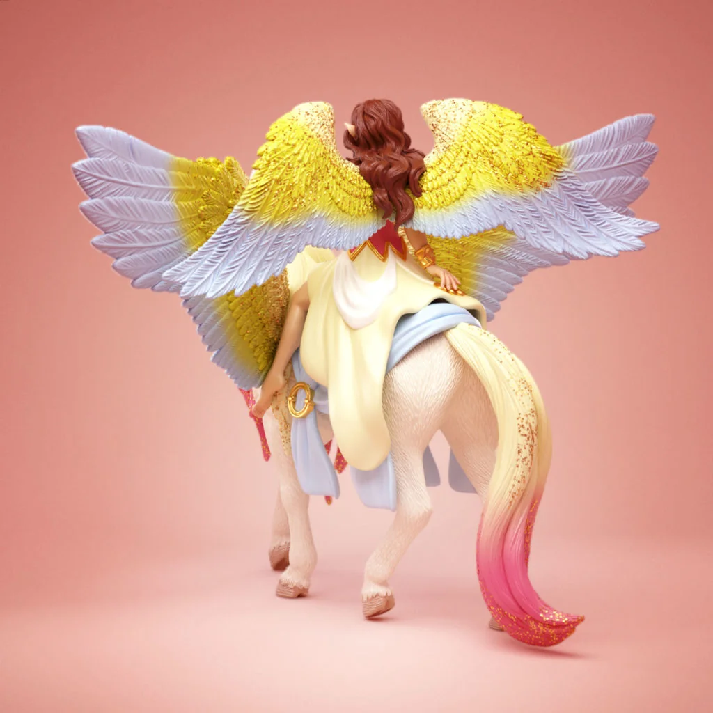 Back view render of the Bayala Gabriella Mermaid toy sculpt by Anna Schmelzer