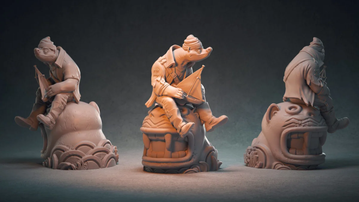 ZBrush scale-model render of the Stranski Boatman collectible sculpt by Anna Schmelzer