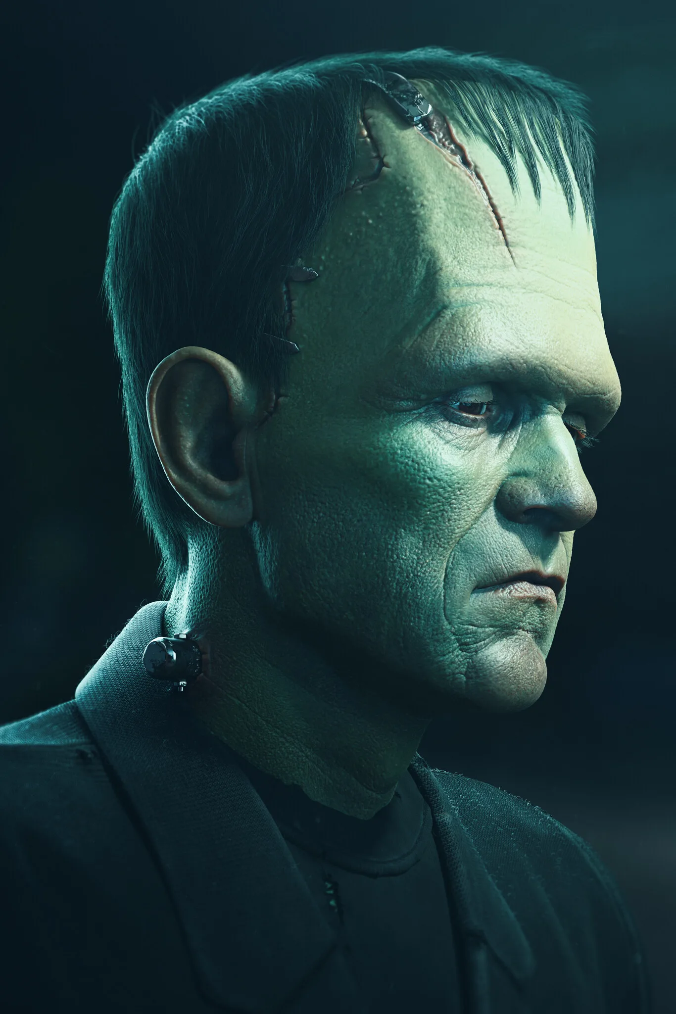 Frankenstein's Monster — front-right render variant with alternative lighting setup by Anna Schmelzer