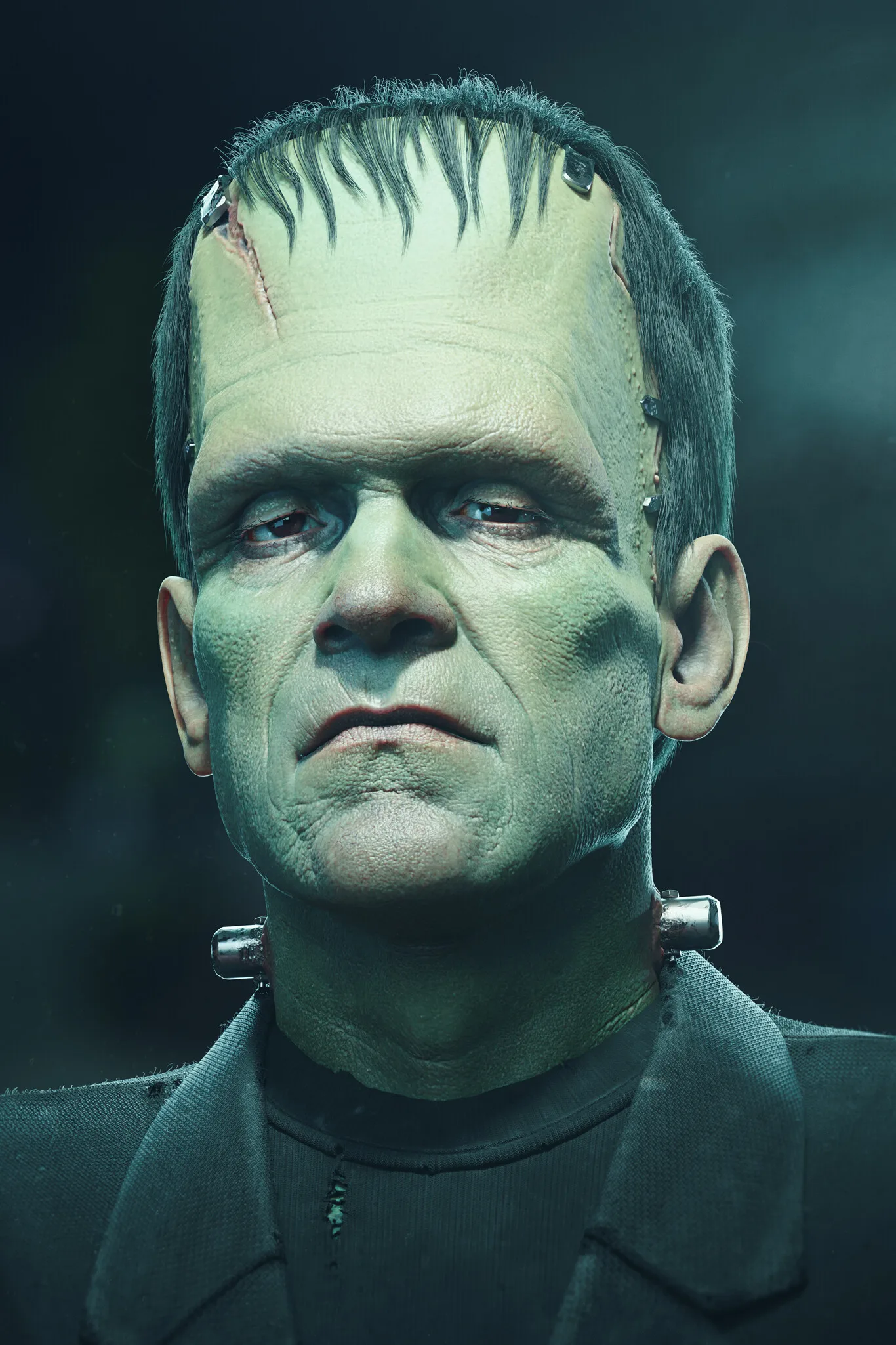 Frankenstein's Monster — front-right photoreal character sculpt for film and VFX by Anna Schmelzer