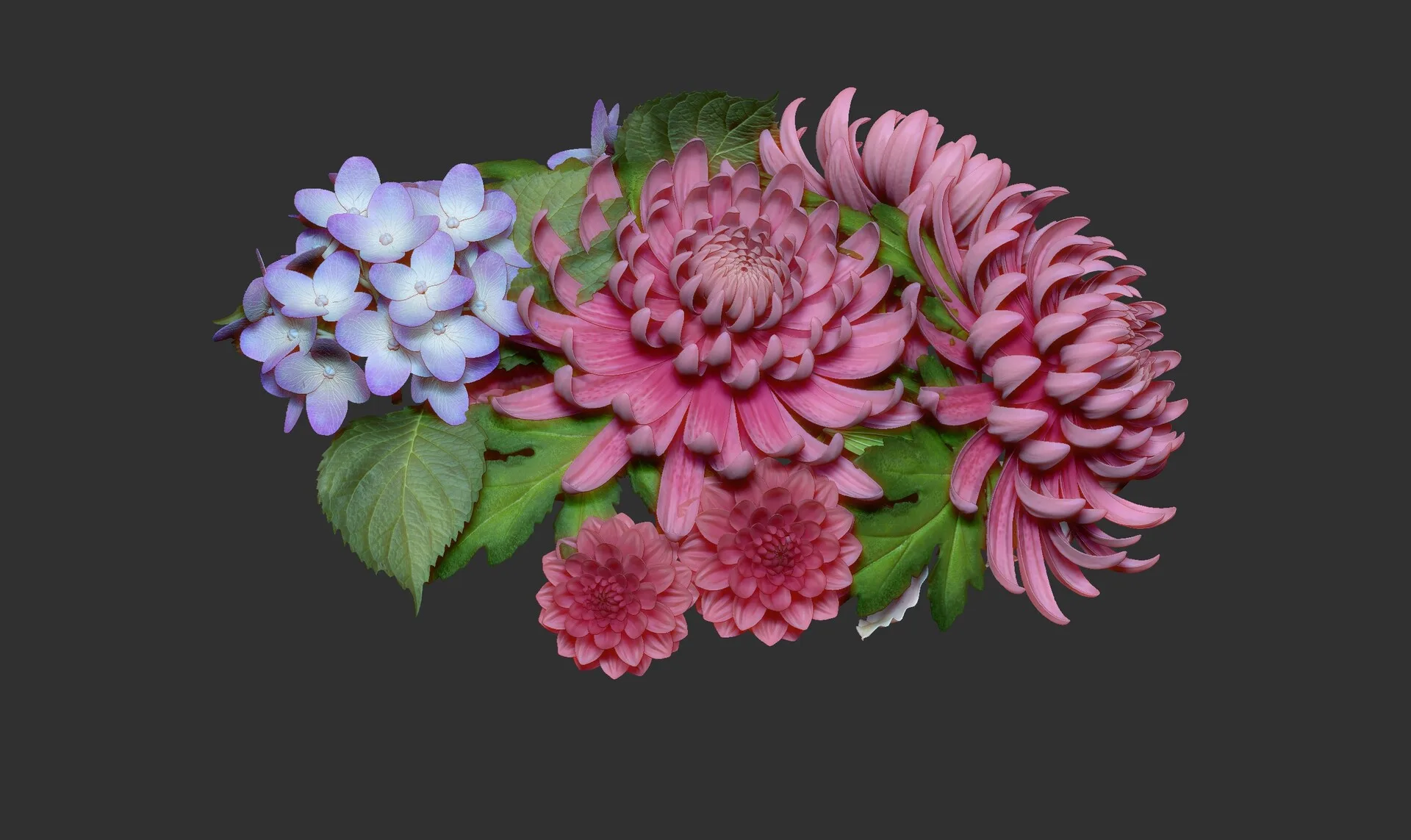 Portrait with Flowers ZBrush clay render 07 — digital portrait 3D sculpt by Anna Schmelzer