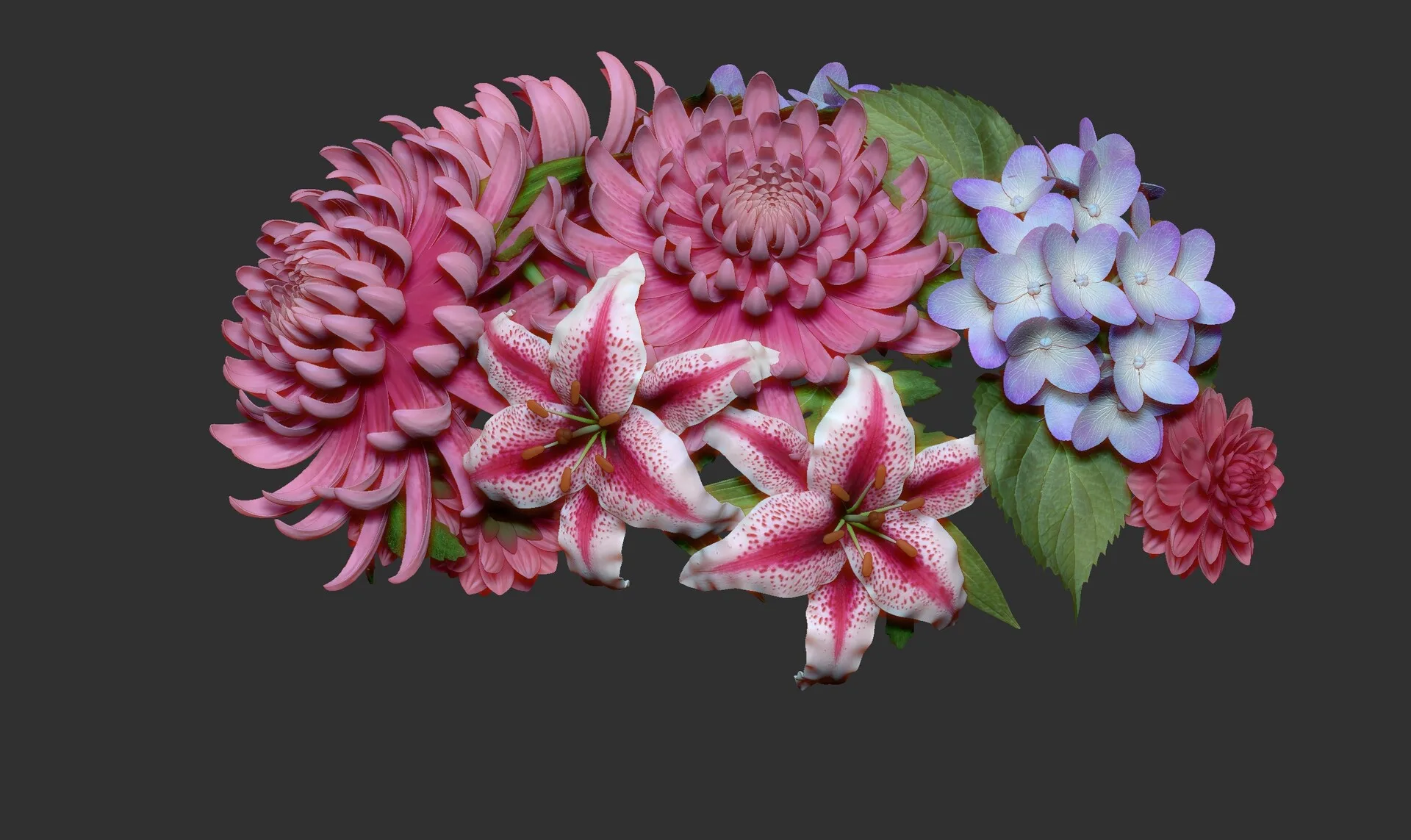 Portrait with Flowers ZBrush clay render 09 — hyperrealistic portrait sculpt by Anna Schmelzer