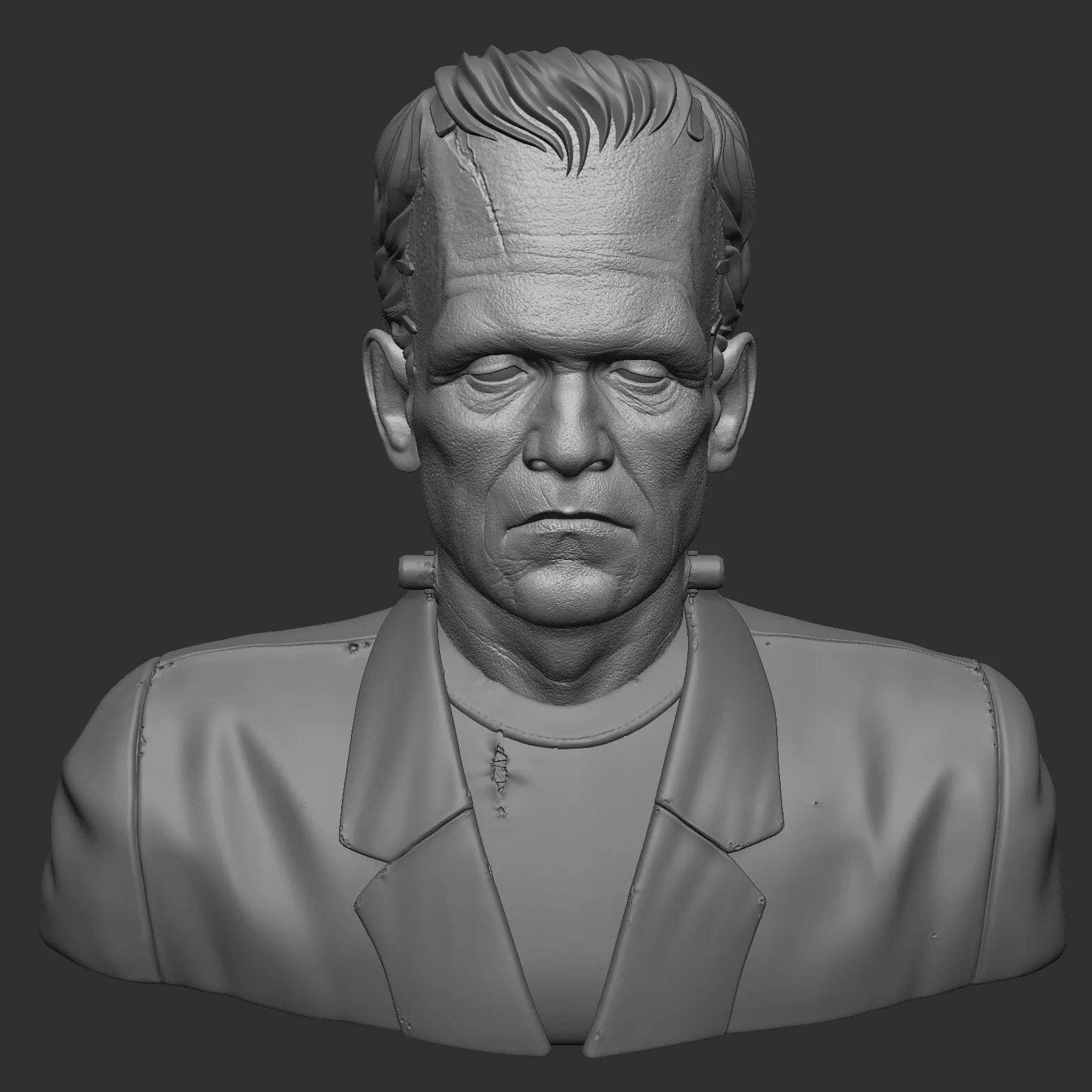 Frankenstein's Monster — ZBrush progress render 03, surface detail pass by Anna Schmelzer
