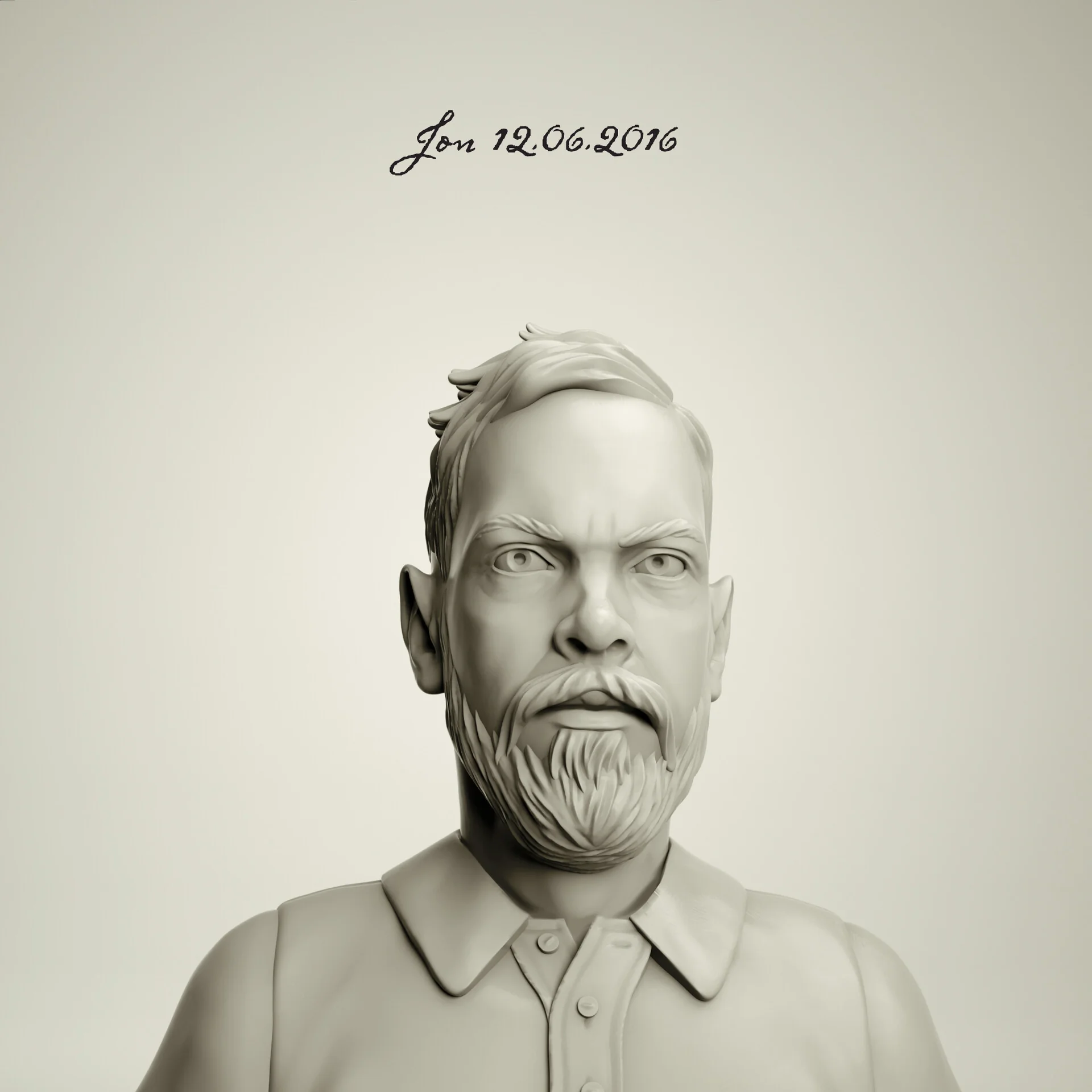 Toyfight team portrait sculpt of Jon in ZBrush by Anna Schmelzer