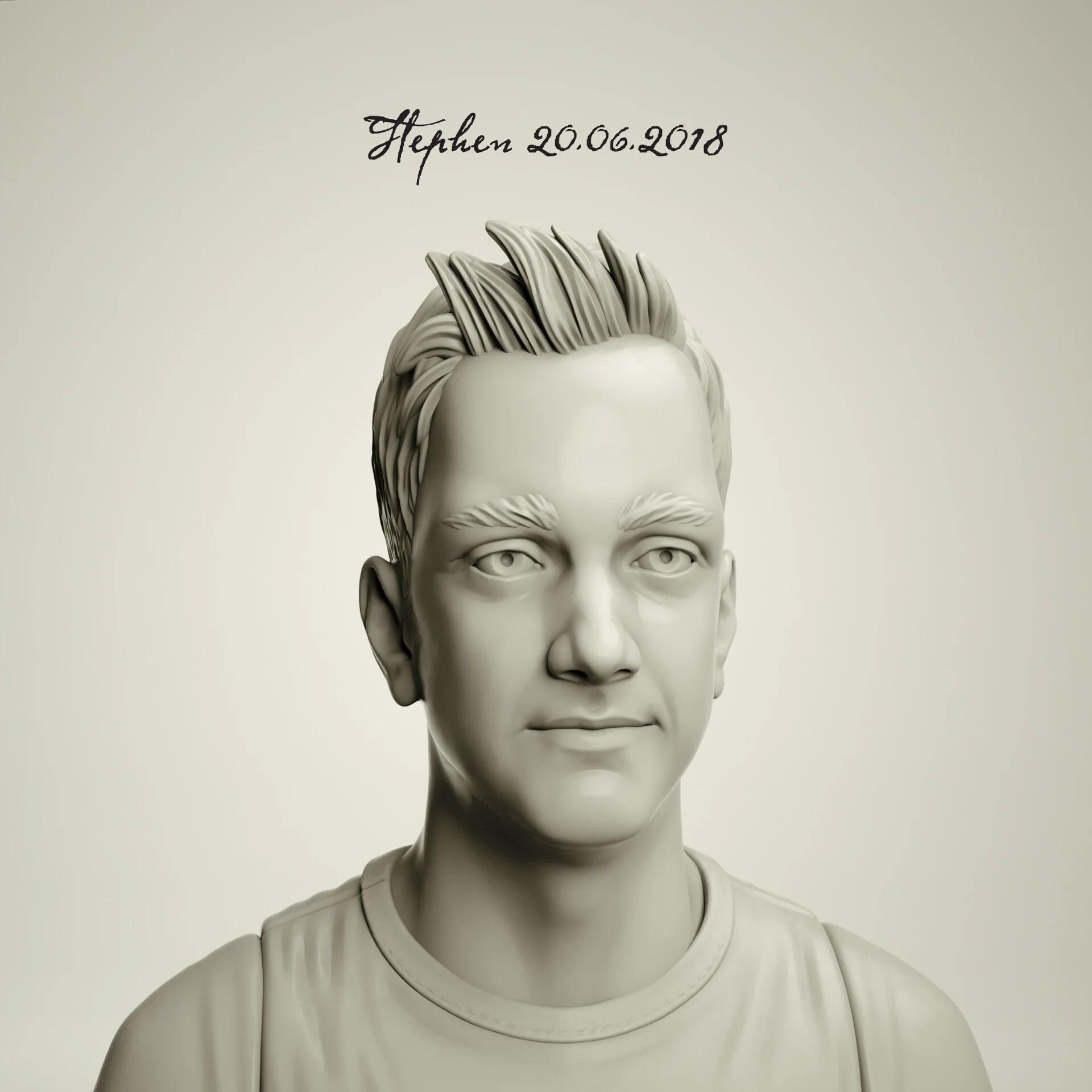 Toyfight team portrait sculpt of Stephen in ZBrush by Anna Schmelzer