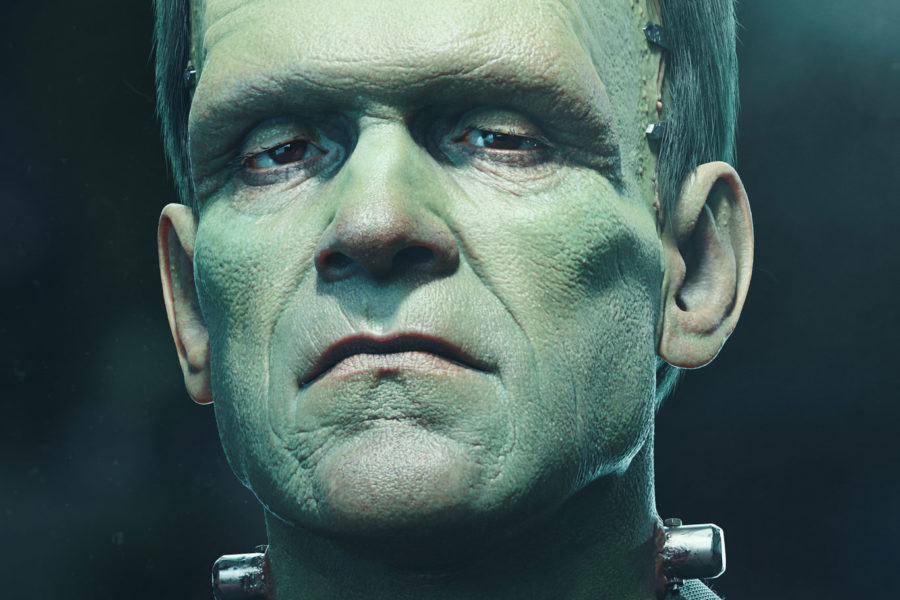 Frankenstein sly look calm demeanor